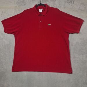 Lacoste Polo Shirt‎ Mens size 7 Red Short Sleeve Knit